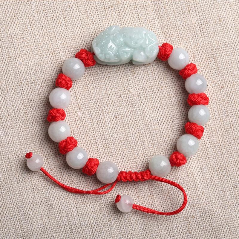 PI XIU Burmese JADE Red Rope WEALTH Bracelet