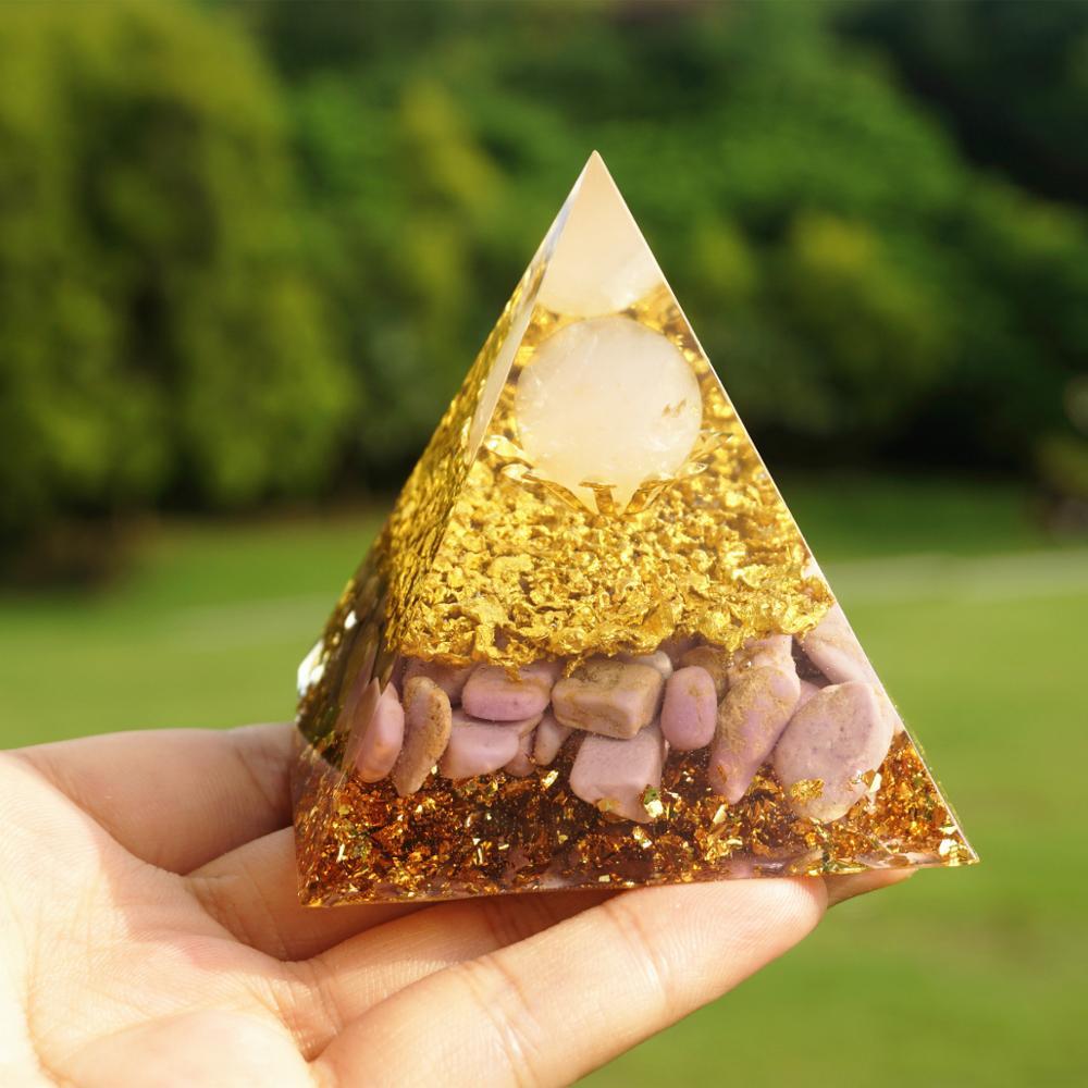 #247- Handmade Lepidolite & Rose Quartz 'EMOTIONAL HEALING' ORGOINTE Pyramid