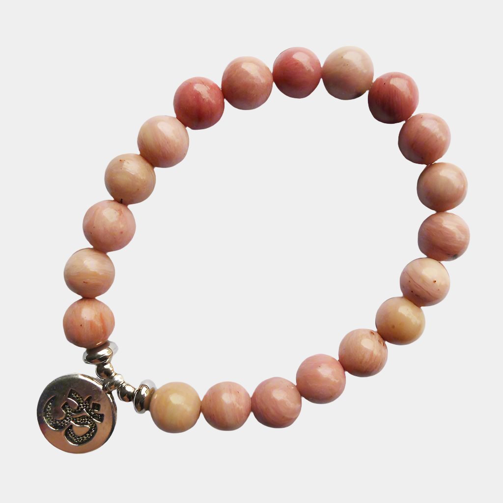 Prosperity and Love Pink Aventurine Om Bracelet YourSoulPlace.com