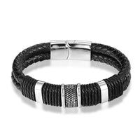 Thumbnail for Classic Multi layer Stainless Steel , hemp &  Braided  Leather Bracelet