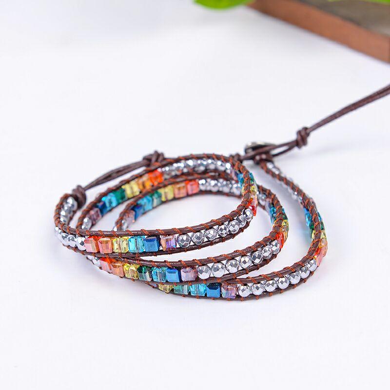 7 Chakra  Balancing  Natural Stone Wrap Bracelet