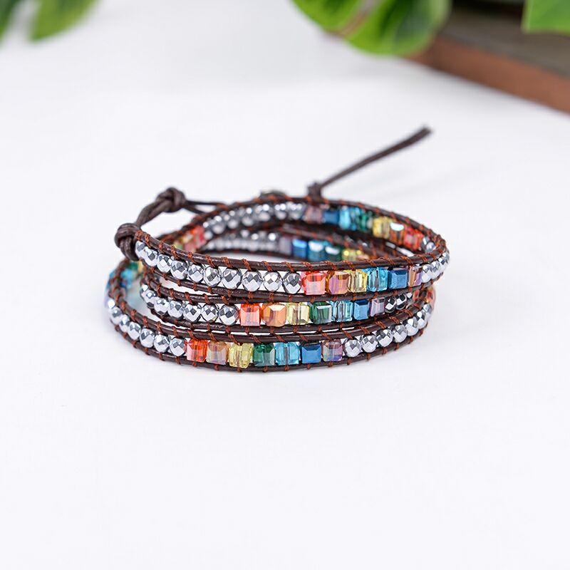 7 Chakra  Balancing  Natural Stone Wrap Bracelet