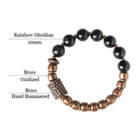 Thumbnail for Rainbow Eye Obsidian Brass Bracelet YourSoulPlace