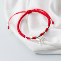 Thumbnail for 925 Sterling Silver CUTE  BOW  knot  Lucky Red Bracelet