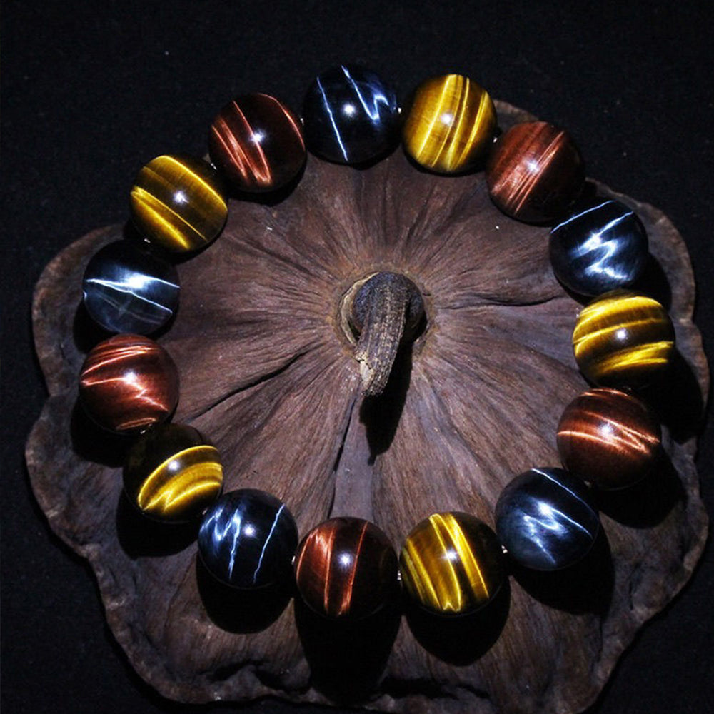 Red Blue Yellow Tiger Eye Bracelet