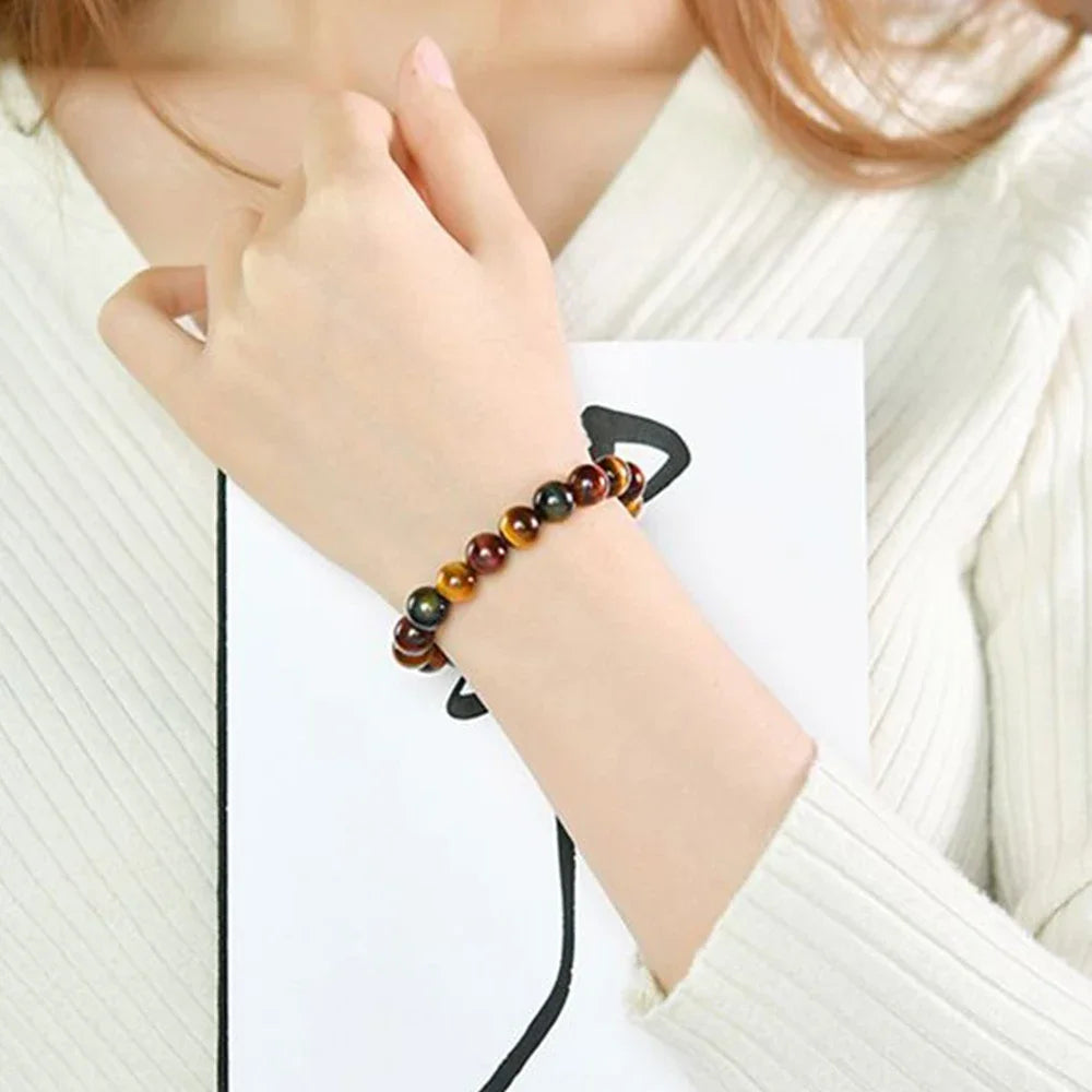 Red Blue Yellow Tiger Eye Bracelet