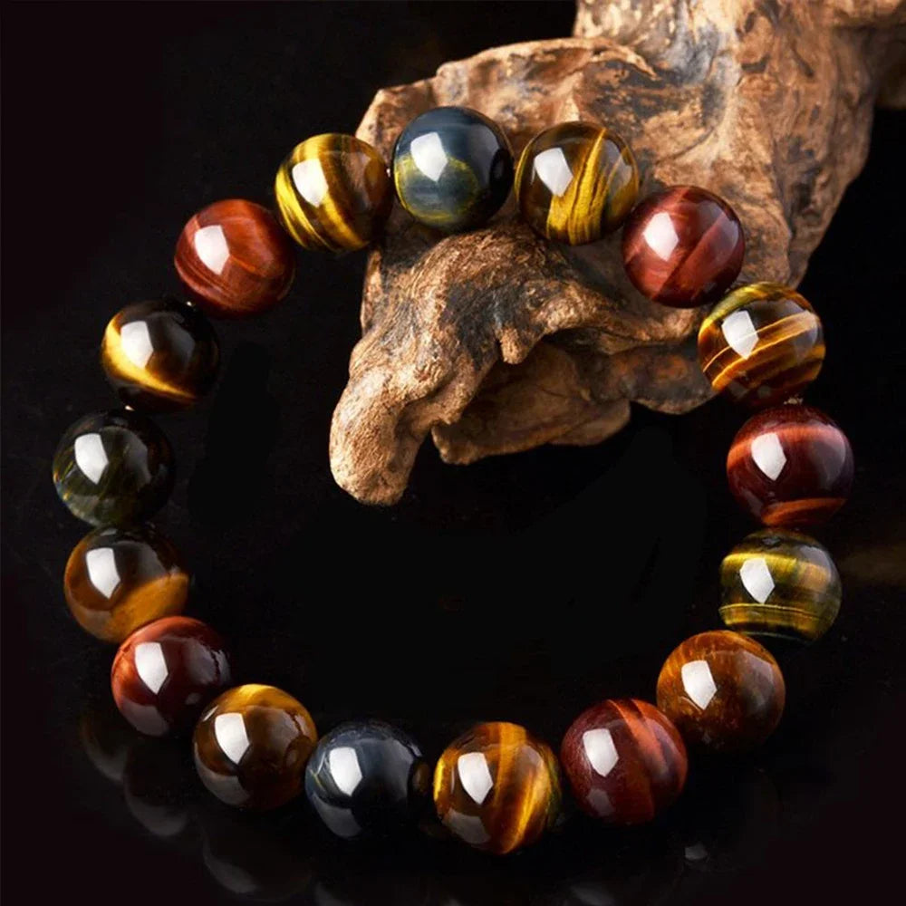 Red Blue Yellow Tiger Eye Bracelet