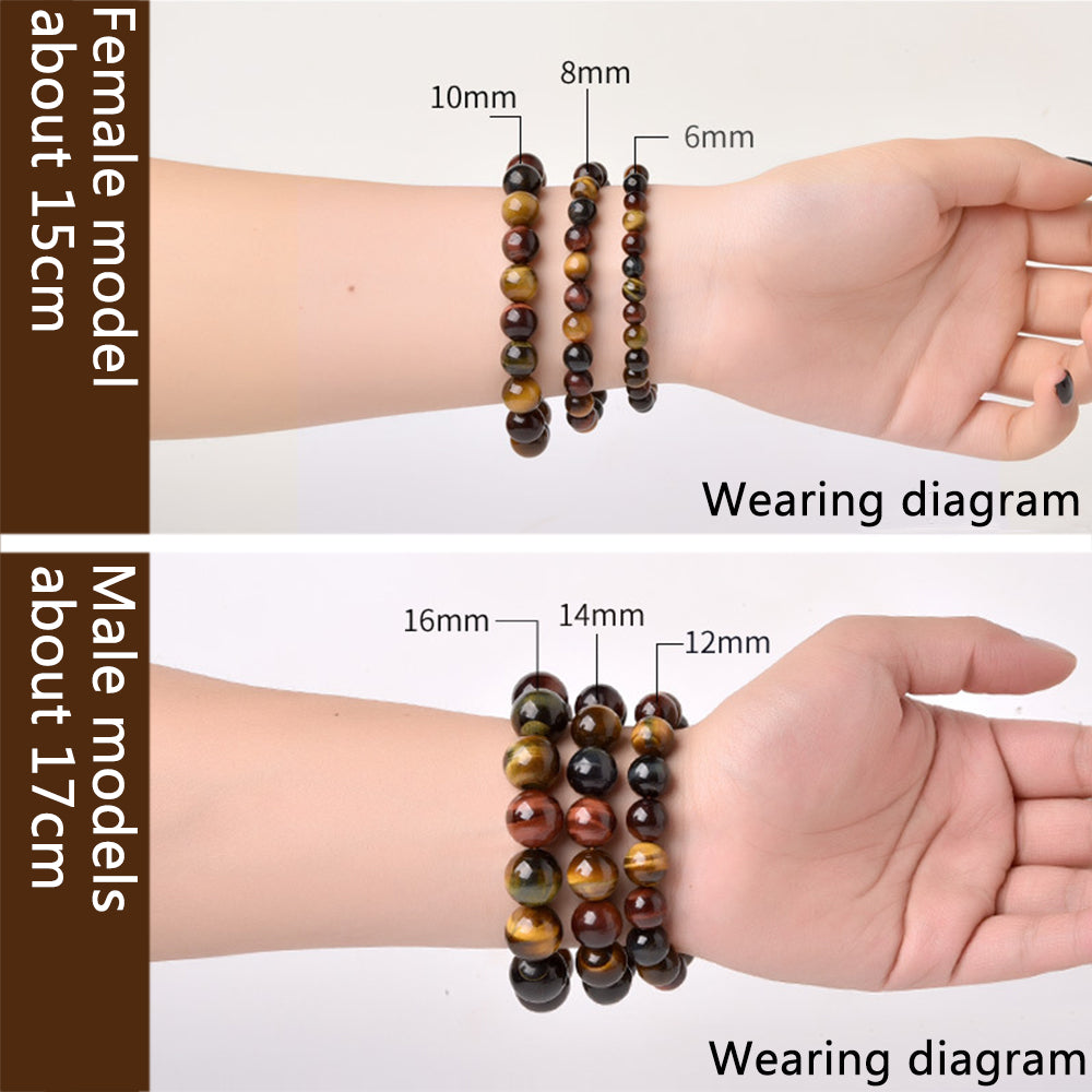 Red Blue Yellow Tiger Eye Bracelet