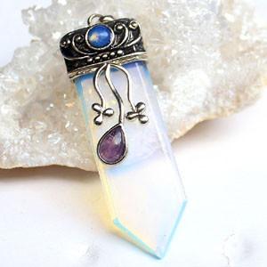 Sword Stone Natural Healing Crystals Pendant Necklace