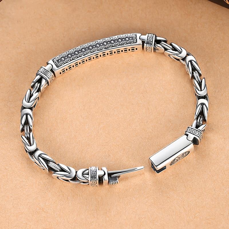 Ethnic Thai Silver Men's Retro Bracelet