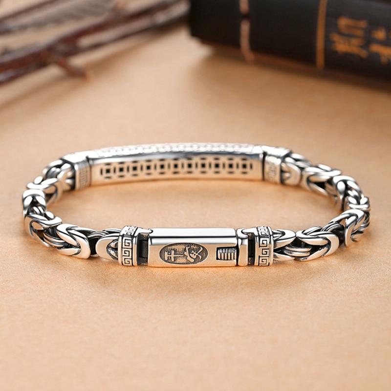 Ethnic Thai Silver Men's Retro Bracelet