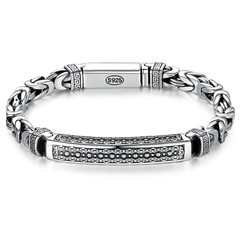 Ethnic Thai Silver Men's Retro Bracelet