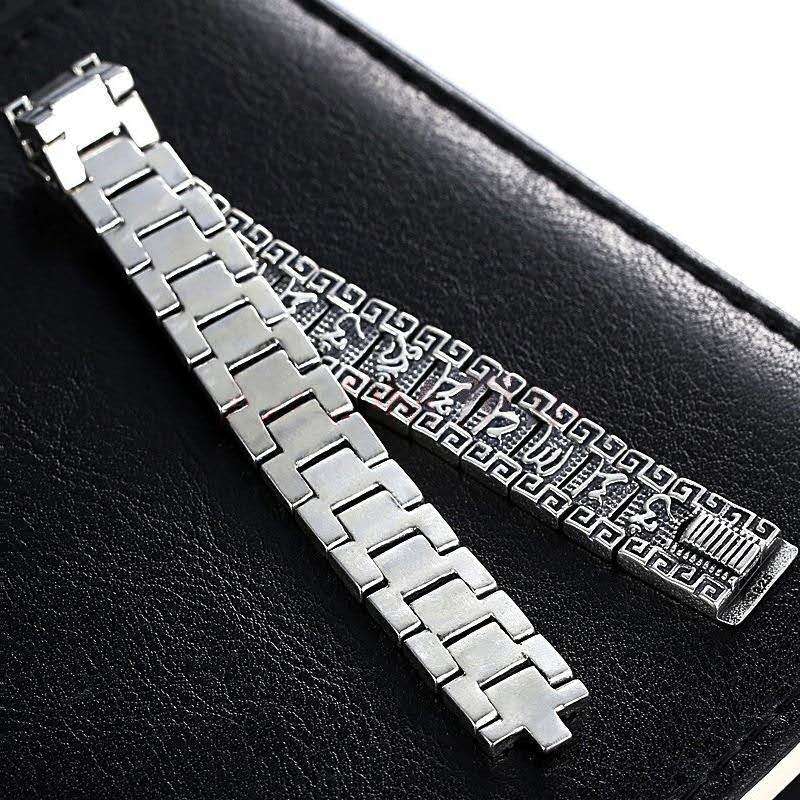 Ethnic Thai Silver Watch Band Six Syllable Mantra Bracelet