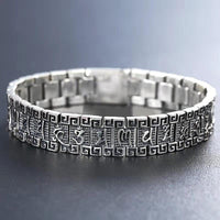 Thumbnail for Ethnic Thai Silver Watch Band Six Syllable Mantra Bracelet