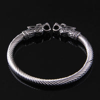 Thumbnail for Stainless Steel Double Dragon Head Men's Torc Bracelet