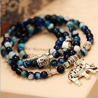 Thumbnail for Buddha Head Natural Crystal Bracelet with Elephant Charm