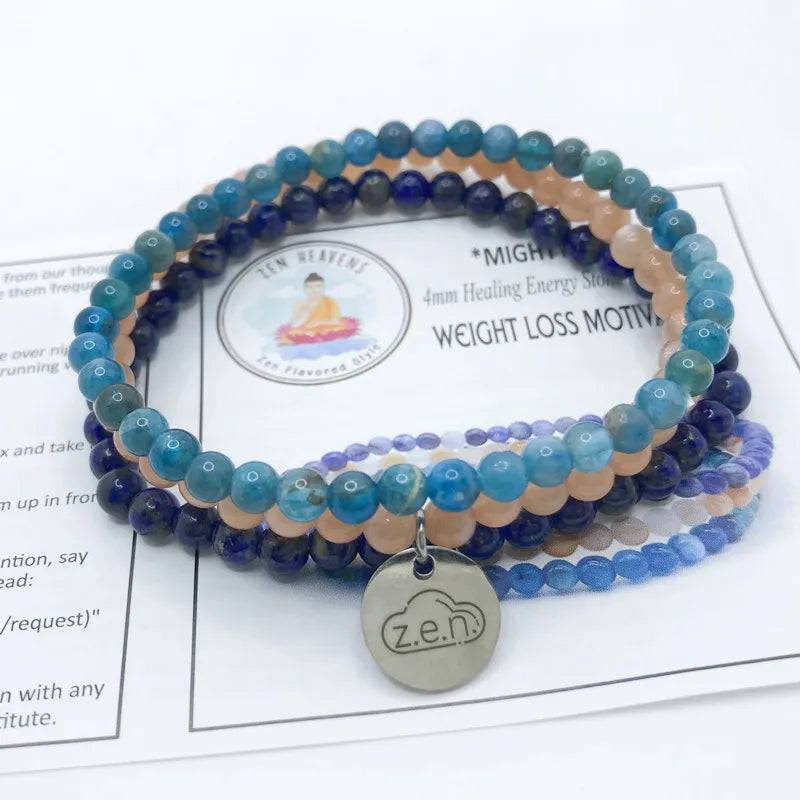 WEIGHT LOSS MOTIVATORS -Apatite,Sunstone & Sodalite- 3/pc  *MIGHTY MINIS*  Healing Energy Stone Bracelets