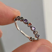 Thumbnail for Multi-Colored Thai Silver & Zirconia Ring