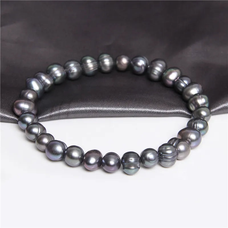 Freshwater Baroque Black Pearl Bracelet