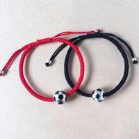 Thumbnail for 925 Sterling Silver Lucky  FOOTBALL  Red Rope Bracelet