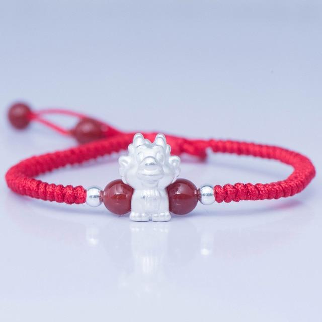 2022-The Year of the TIGER  ! Pure 999 Silver Chinese Zodiac Animal Red Rope bracelets