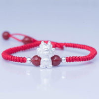 Thumbnail for 2022-The Year of the TIGER  ! Pure 999 Silver Chinese Zodiac Animal Red Rope bracelets