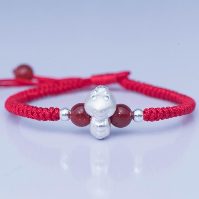 2022-The Year of the TIGER  ! Pure 999 Silver Chinese Zodiac Animal Red Rope bracelets