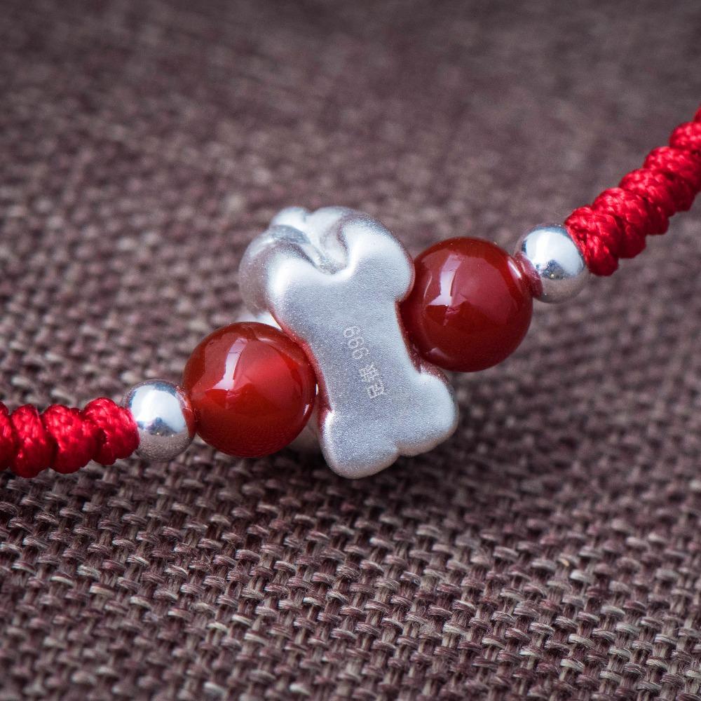 2022-The Year of the TIGER  ! Pure 999 Silver Chinese Zodiac Animal Red Rope bracelets