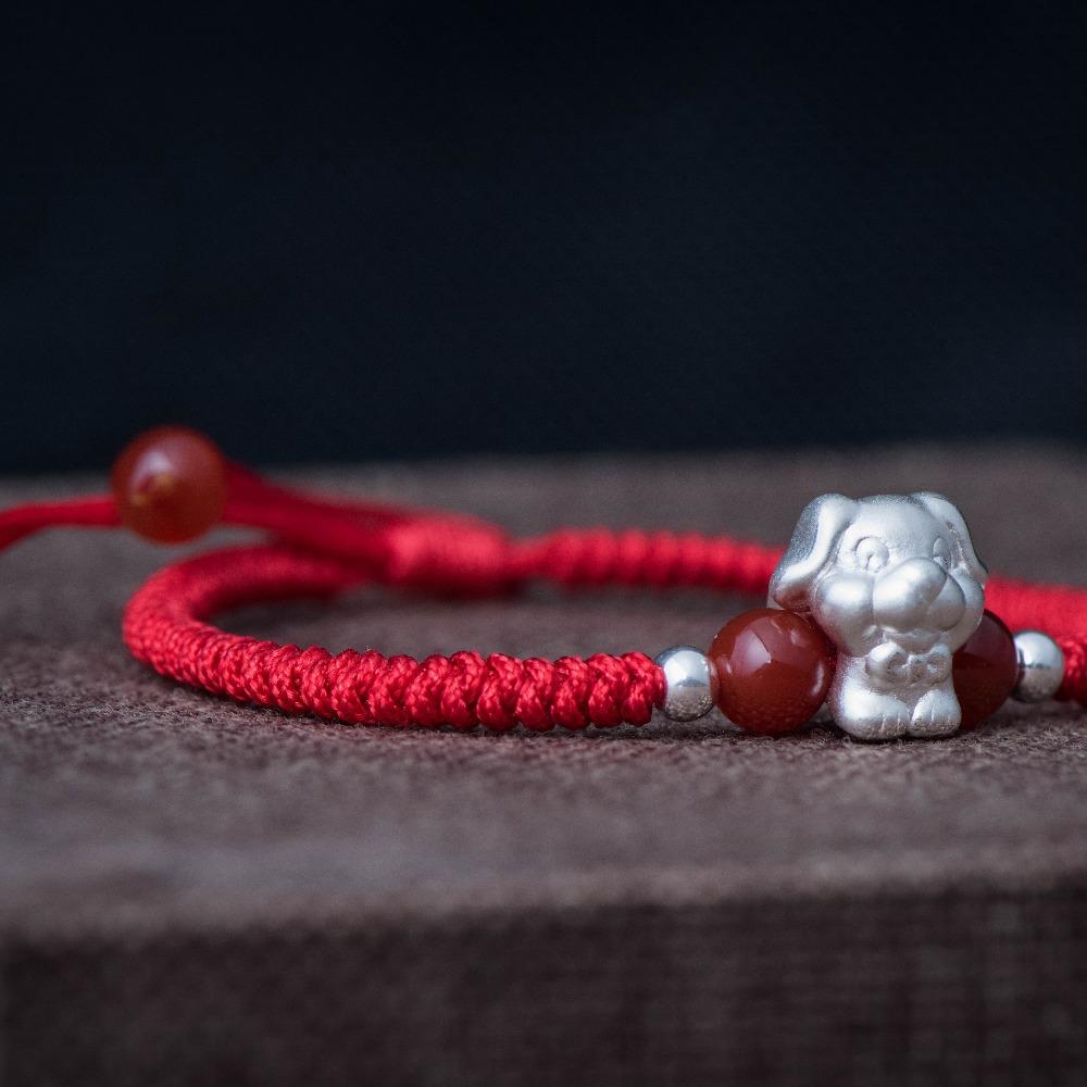 2022-The Year of the TIGER  ! Pure 999 Silver Chinese Zodiac Animal Red Rope bracelets