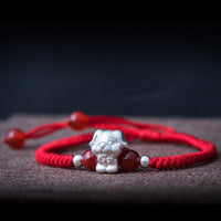 Thumbnail for 2022-The Year of the TIGER  ! Pure 999 Silver Chinese Zodiac Animal Red Rope bracelets