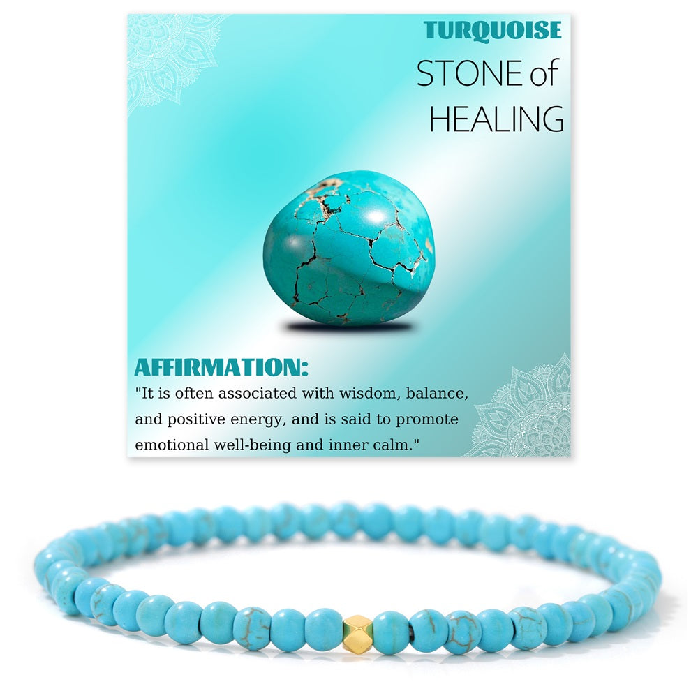 Stylish Men's Set of 4 Natural Stone Bracelets for Great Energy Boost