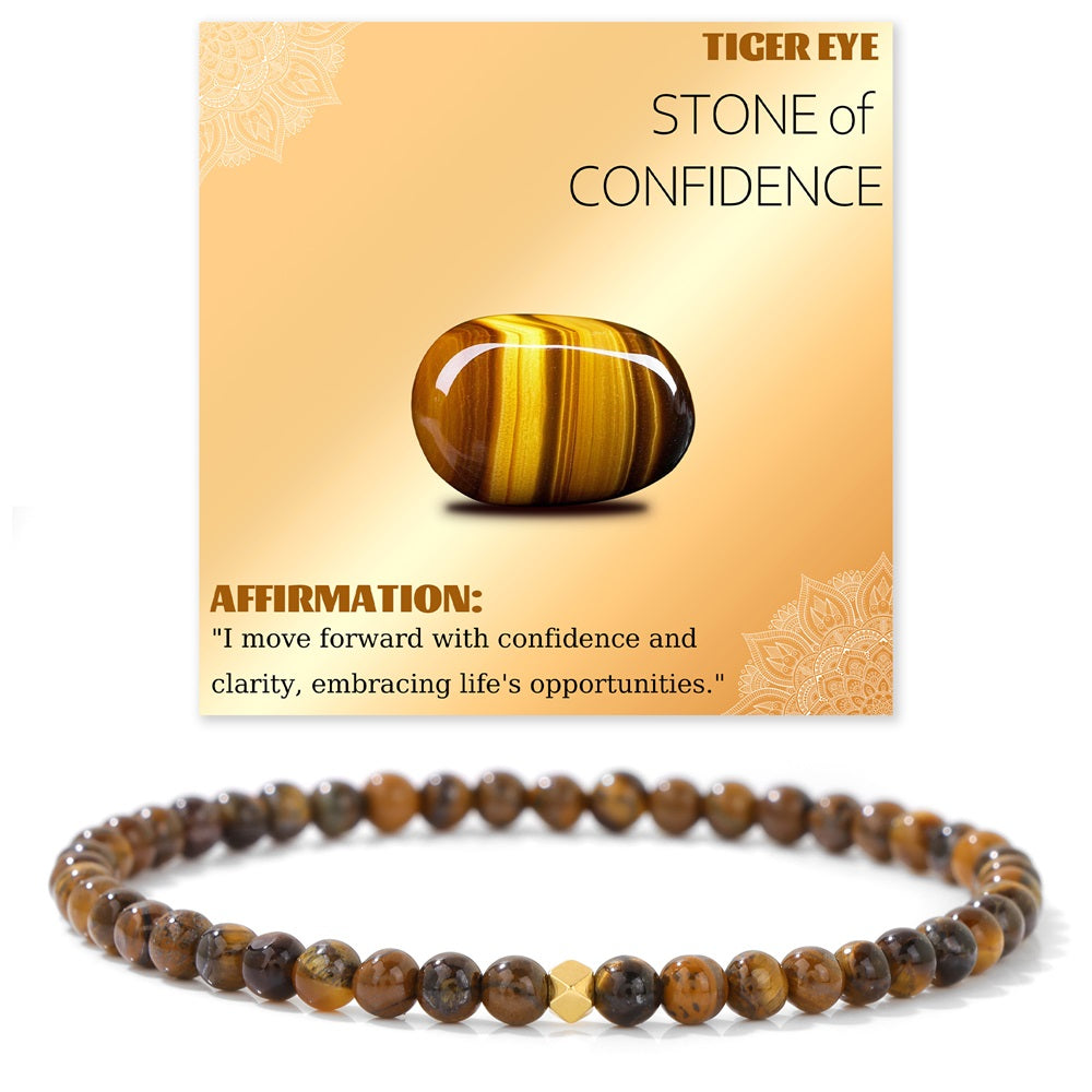 Stylish Men's Set of 4 Natural Stone Bracelets for Great Energy Boost