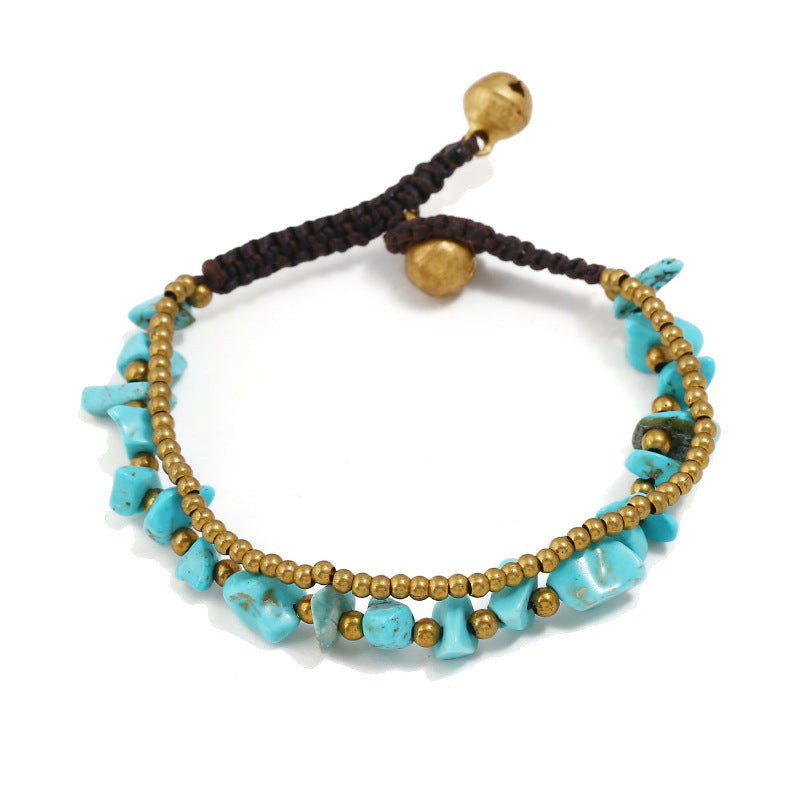 Natural JADE & Thai Brass 'SERENITY & PURITY' Boho  Bracelet