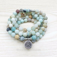 Thumbnail for Beautiful Matte Amazonite 108 Bead HEALING Mala Bracelet/Necklace