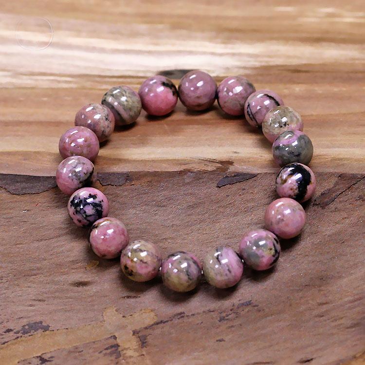 Natural Rhodonite Stone Beads Bracelet