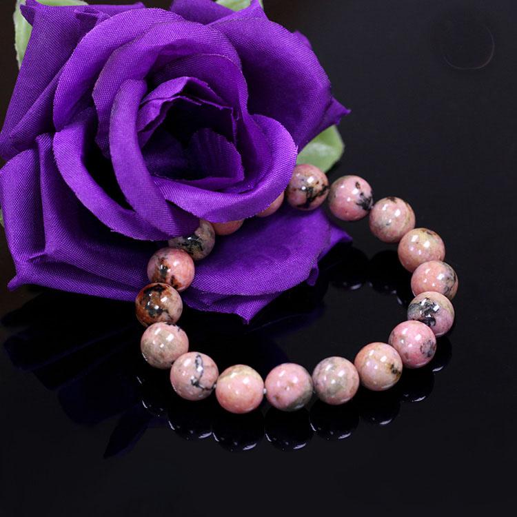 Natural Rhodonite Stone Beads Bracelet