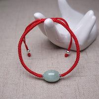 Thumbnail for Sterling Silver &  AAA Burmese Jadeite  SOOTHING Red Rope Bracelet