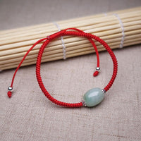 Thumbnail for Sterling Silver &  AAA Burmese Jadeite  SOOTHING Red Rope Bracelet