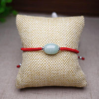 Thumbnail for Sterling Silver &  AAA Burmese Jadeite  SOOTHING Red Rope Bracelet