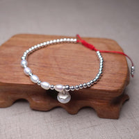 Thumbnail for Freshwater Baroque Pearls & Silver INTEGRITY  Red Rope Bracelet