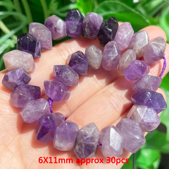 Premium Faceted Raw Amethyst NATURAL 'CHILL PILL' Stone Bracelet