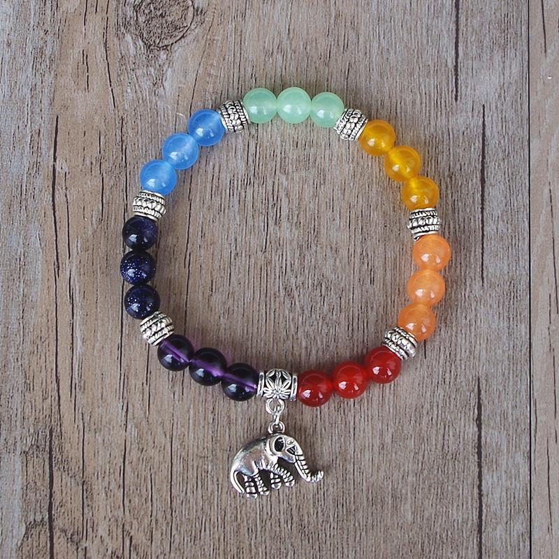 8 MM Handmade 7 Chakra Balancing and Luck Bracelet