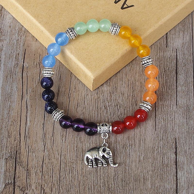 8 MM Handmade 7 Chakra Balancing and Luck Bracelet