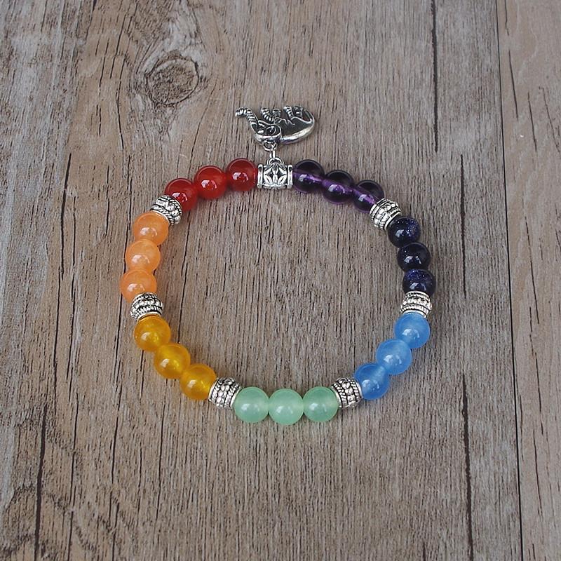 8 MM Handmade 7 Chakra Balancing and Luck Bracelet