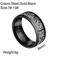 Thumbnail for Stainless Steel Arabic Calligraphy 'TESTIMONY' Ring