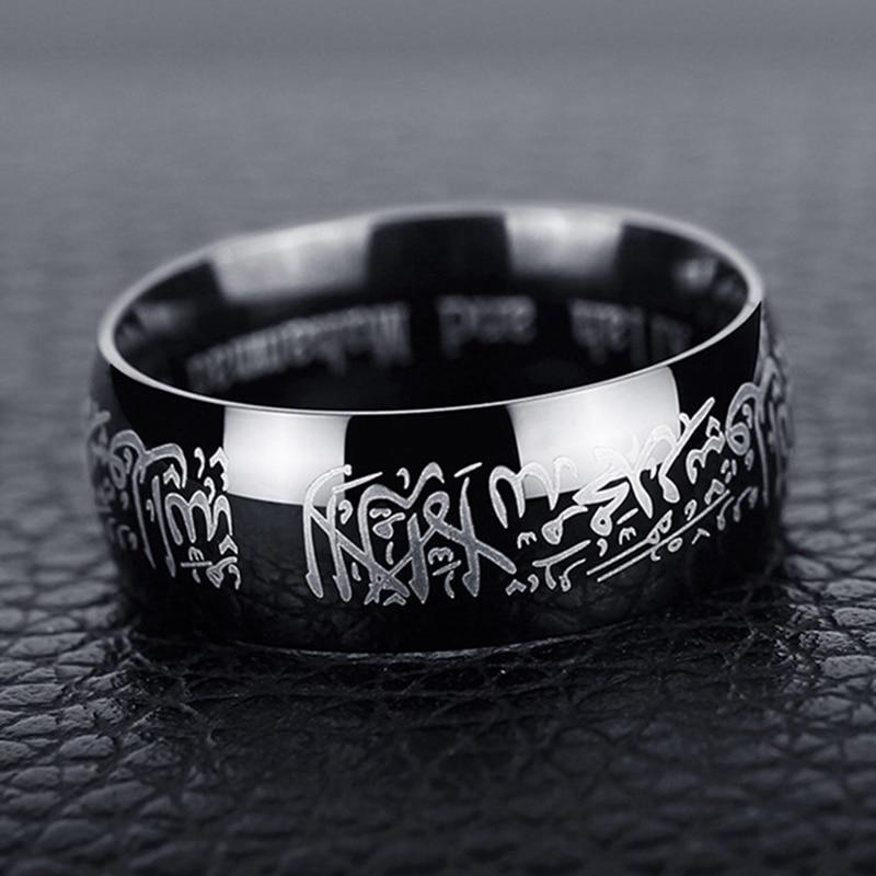 Stainless Steel Arabic Calligraphy 'TESTIMONY' Ring