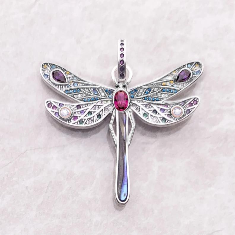 Silver & Zirconia Bohemia Dragonfly Pendant Necklace YourSoulPlace