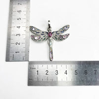 Thumbnail for Silver & Zirconia Bohemia Dragonfly Pendant Necklace YourSoulPlace