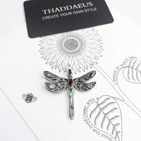 Thumbnail for Silver & Zirconia Bohemia Dragonfly Pendant Necklace YourSoulPlace