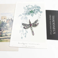 Thumbnail for Silver & Zirconia Bohemia Dragonfly Pendant Necklace YourSoulPlace